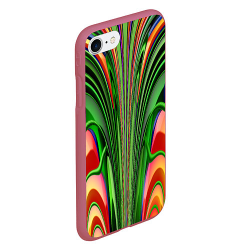 Чехол iPhone 7/8 матовый Травянистый дизайн с оранжевым / 3D-Малиновый – фото 2