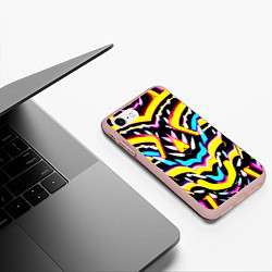 Чехол iPhone 7/8 матовый Abstract mirrow pattern - neural network, цвет: 3D-светло-розовый — фото 2