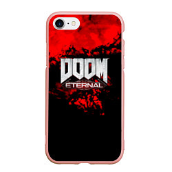 Чехол iPhone 7/8 матовый Doom blood game, цвет: 3D-светло-розовый