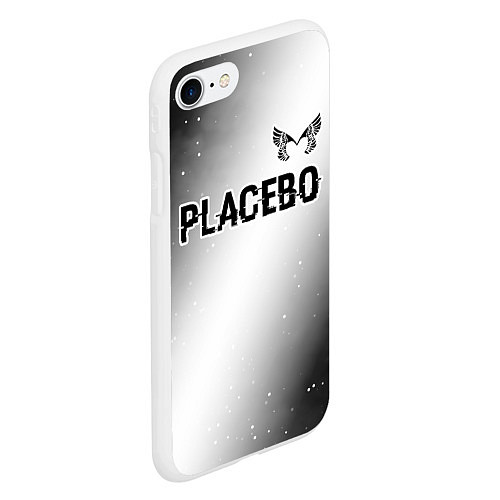 Чехол iPhone 7/8 матовый Placebo glitch на светлом фоне: символ сверху / 3D-Белый – фото 2