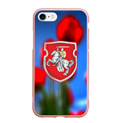 Чехол iPhone 7/8 матовый Belarus summer, цвет: 3D-светло-розовый