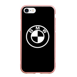 Чехол iPhone 7/8 матовый Bmw sport white, цвет: 3D-светло-розовый