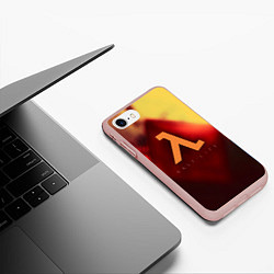 Чехол iPhone 7/8 матовый Half life black mesa, цвет: 3D-светло-розовый — фото 2