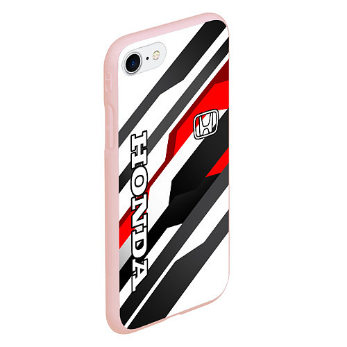 Чехол iPhone 7/8 матовый Honda - red and white / 3D-Светло-розовый – фото 2