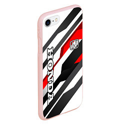 Чехол iPhone 7/8 матовый Honda - red and white, цвет: 3D-светло-розовый — фото 2