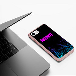 Чехол iPhone 7/8 матовый Фортнайт градиент эпик, цвет: 3D-светло-розовый — фото 2