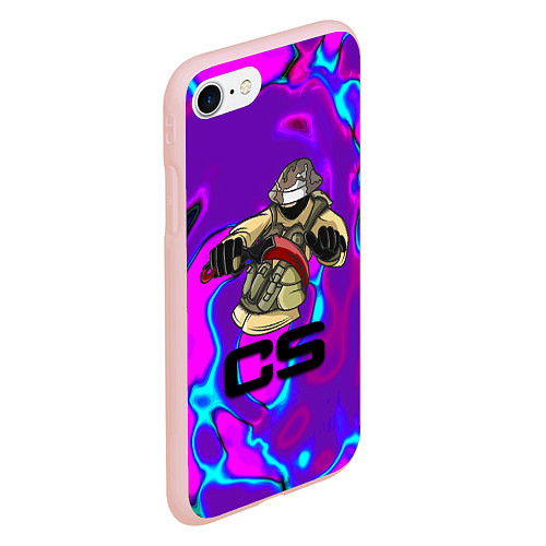 Чехол iPhone 7/8 матовый Cs go neon skin / 3D-Светло-розовый – фото 2