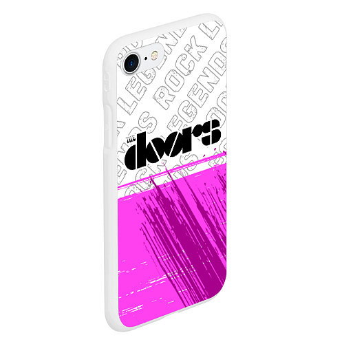 Чехол iPhone 7/8 матовый The Doors rock legends: символ сверху / 3D-Белый – фото 2