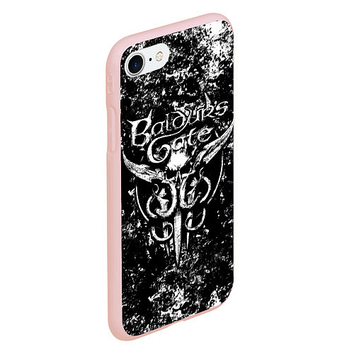 Чехол iPhone 7/8 матовый Baldurs gate 3 - black and white / 3D-Светло-розовый – фото 2
