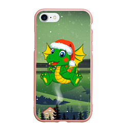 Чехол iPhone 7/8 матовый Зеленый дракончик 2024