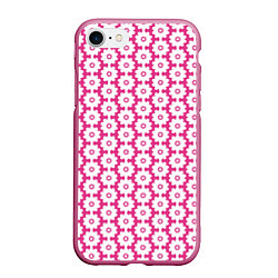 Чехол iPhone 7/8 матовый Цветочный розовый паттерн