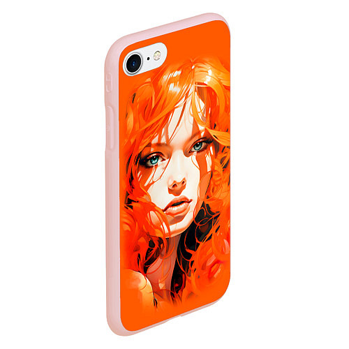 Чехол iPhone 7/8 матовый Огненная красотка / 3D-Светло-розовый – фото 2