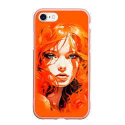 Чехол iPhone 7/8 матовый Огненная красотка, цвет: 3D-светло-розовый