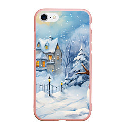 Чехол iPhone 7/8 матовый Новогодний снеговик с шарфом