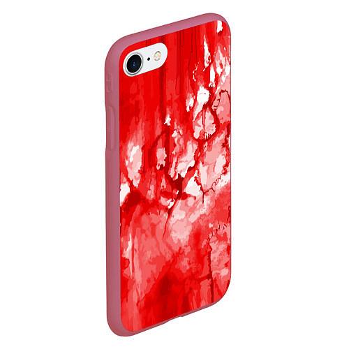 Чехол iPhone 7/8 матовый Кровь на белом / 3D-Малиновый – фото 2