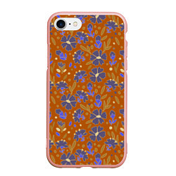 Чехол iPhone 7/8 матовый Цветы в поле коричневый цвет
