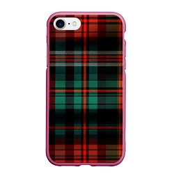 Чехол iPhone 7/8 матовый Красно-зелёная шотландская клетка