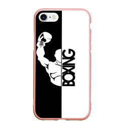 Чехол iPhone 7/8 матовый Boxing - чемпион, цвет: 3D-светло-розовый