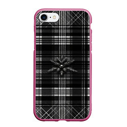 Чехол iPhone 7/8 матовый Черно-белая шотландская клетка