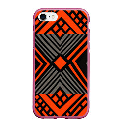 Чехол iPhone 7/8 матовый Узор в этническом стиле племени масаев, цвет: 3D-малиновый