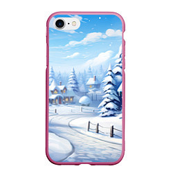 Чехол iPhone 7/8 матовый Снежный зимний фон