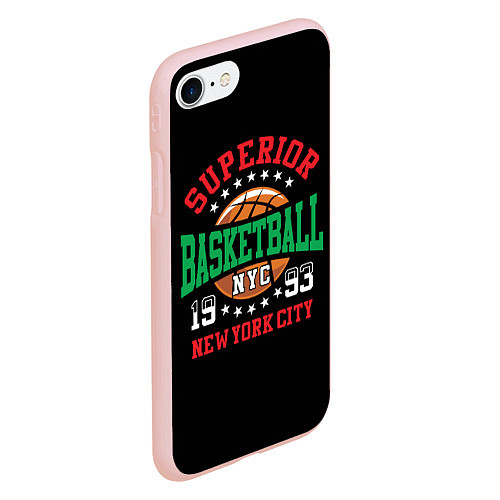 Чехол iPhone 7/8 матовый Superior basketball / 3D-Светло-розовый – фото 2