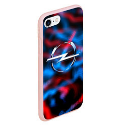 Чехол iPhone 7/8 матовый Opel неоновые молнии, цвет: 3D-светло-розовый — фото 2