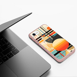 Чехол iPhone 7/8 матовый Стильная геометрия, цвет: 3D-светло-розовый — фото 2