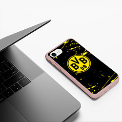 Чехол iPhone 7/8 матовый Borussia yellow splash, цвет: 3D-светло-розовый — фото 2