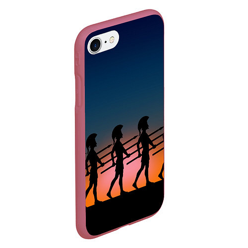 Чехол iPhone 7/8 матовый Греческий закат / 3D-Малиновый – фото 2