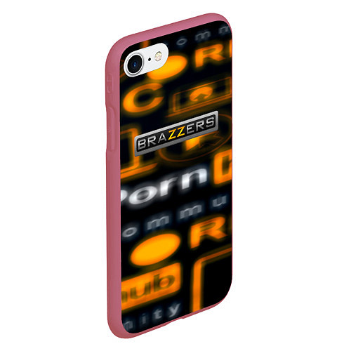 Чехол iPhone 7/8 матовый Brazzers hub / 3D-Малиновый – фото 2