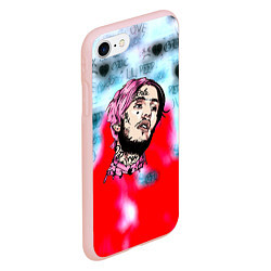 Чехол iPhone 7/8 матовый Lil peep steel rap, цвет: 3D-светло-розовый — фото 2