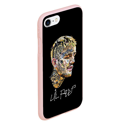 Чехол iPhone 7/8 матовый Lil Peep mosaic rap / 3D-Светло-розовый – фото 2