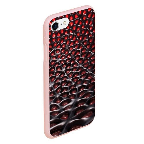 Чехол iPhone 7/8 матовый Гранатовые зёрна абстракция / 3D-Светло-розовый – фото 2