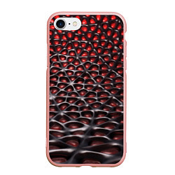 Чехол iPhone 7/8 матовый Гранатовые зёрна абстракция, цвет: 3D-светло-розовый