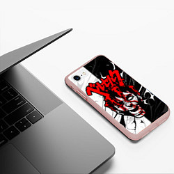Чехол iPhone 7/8 матовый Берсерк- Гатс, цвет: 3D-светло-розовый — фото 2