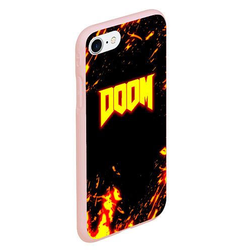 Чехол iPhone 7/8 матовый Doom огненный марс / 3D-Светло-розовый – фото 2
