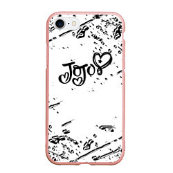 Чехол iPhone 7/8 матовый JoJos Bizarre splash love anime, цвет: 3D-светло-розовый