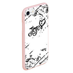 Чехол iPhone 7/8 матовый JoJos Bizarre splash love anime, цвет: 3D-светло-розовый — фото 2