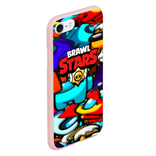 Чехол iPhone 7/8 матовый Brawl stars mobile game brawlers / 3D-Светло-розовый – фото 2