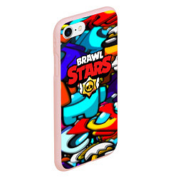 Чехол iPhone 7/8 матовый Brawl stars mobile game brawlers, цвет: 3D-светло-розовый — фото 2