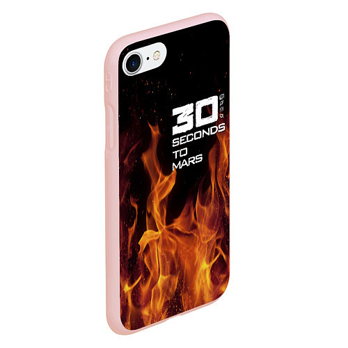 Чехол iPhone 7/8 матовый Thirty Seconds to Mars fire / 3D-Светло-розовый – фото 2