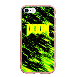 Чехол iPhone 7/8 матовый Doom огенное лого кислотное, цвет: 3D-светло-розовый