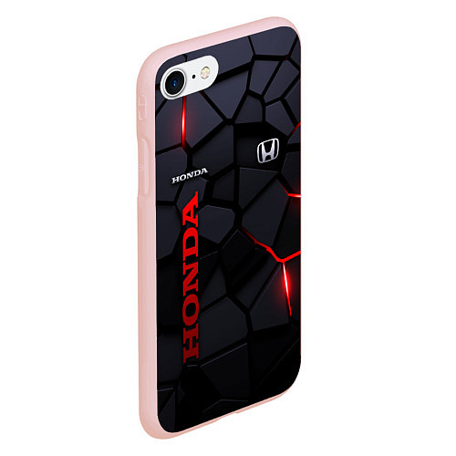 Чехол iPhone 7/8 матовый Honda - плиты с эффектом свечения / 3D-Светло-розовый – фото 2