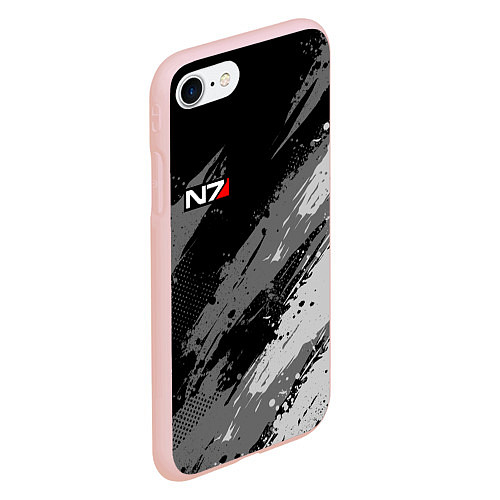 Чехол iPhone 7/8 матовый N7 - mass effect monochrome / 3D-Светло-розовый – фото 2