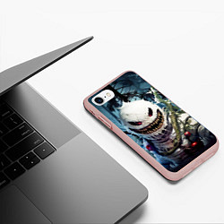 Чехол iPhone 7/8 матовый Монстр снеговик, цвет: 3D-светло-розовый — фото 2