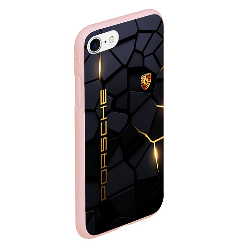 Чехол iPhone 7/8 матовый Porsche - плиты с эффектом свечения / 3D-Светло-розовый – фото 2