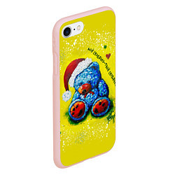 Чехол iPhone 7/8 матовый Мишка: моё сердечко - твоё сердечко, цвет: 3D-светло-розовый — фото 2