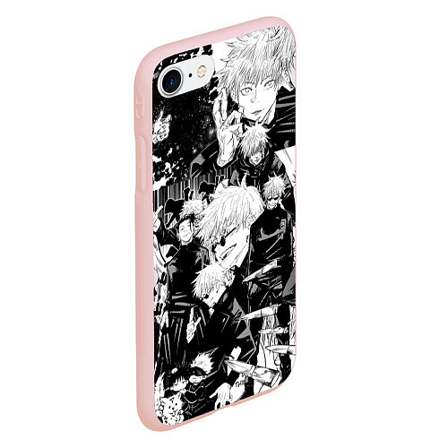Чехол iPhone 7/8 матовый Сатору Годжо - Магическая Битва / 3D-Светло-розовый – фото 2
