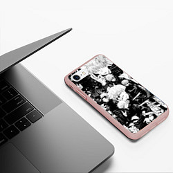 Чехол iPhone 7/8 матовый Сатору Годжо - Магическая Битва, цвет: 3D-светло-розовый — фото 2